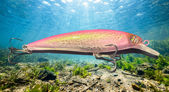 pink jerk bait