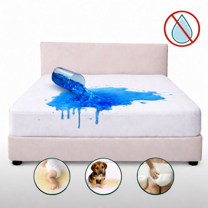 Protector colchón king 100% impermeable antifluido terry 200x200cm