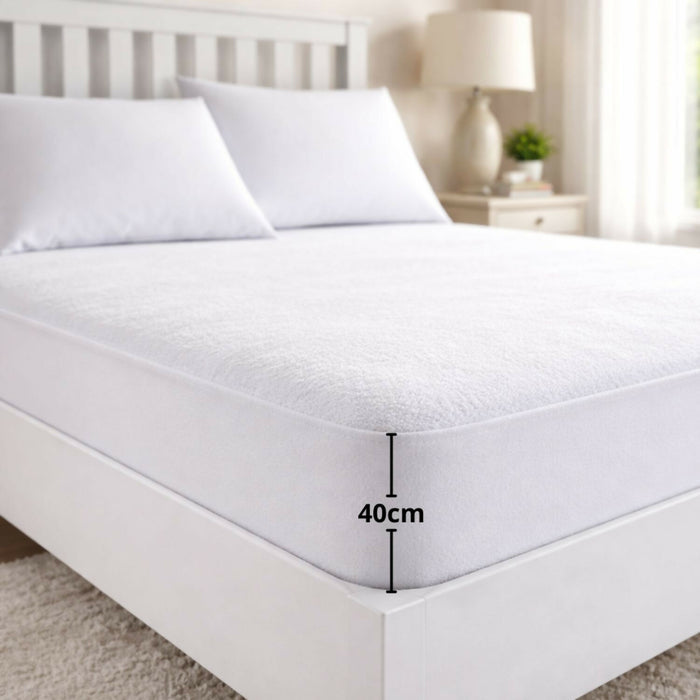 Protector colchón king 100% impermeable antifluido terry 200x200cm