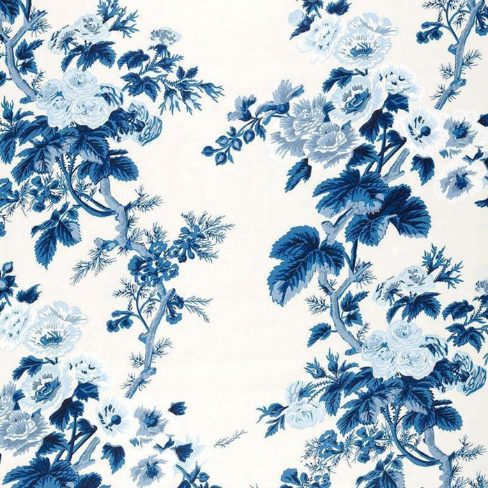 Schumacher Pyne Hollyhock Fabric in Inidgo - Fabric - The Well Appointed House