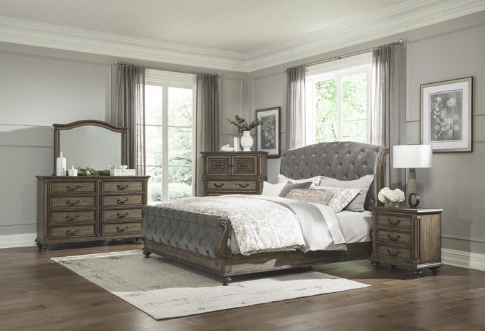 Rachelle Mirror in Weathered Pecan 1693-6 - Furniture World SW (WA)