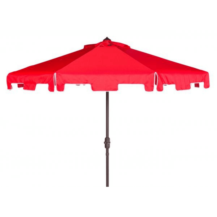 Red and White 9 Foot Market Crank Outdoor Patio Umbrella - Outdoor Umbrellas - The Well Appointed House