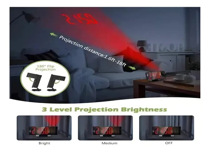 RELOJ DESPERTADOR DIGITAL CON PROYECTOR ⏰✨