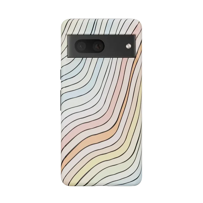 Ride The Wave | Pastel Rainbow Lined Google Pixel Case Google Pixel Case Casetry Essential Google Pixel 7