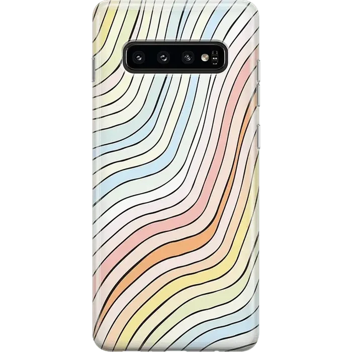 Ride The Wave | Pastel Rainbow Lined Samsung Case Samsung Case get.casely Classic Galaxy S10 Plus