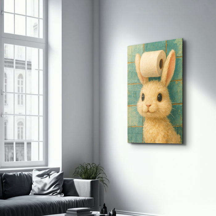 Artdesigna Glass Wall Art titled "Roll With It," featuring abstract design in clear glass, 16x10 inches, mounted on wall.