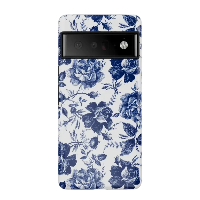 Rose to Fame | Blue & White Rose Floral Google Pixel Case Google Pixel Case Casetry Essential Google Pixel 6 Pro