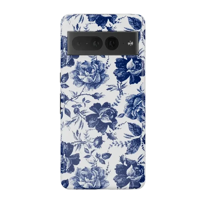 Rose to Fame | Blue & White Rose Floral Google Pixel Case Google Pixel Case Casetry Essential Google Pixel 7 Pro