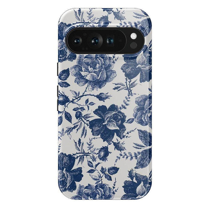 Rose to Fame | Blue & White Rose Floral Google Pixel Case Google Pixel Case Casetry Essential Google Pixel 9 Pro