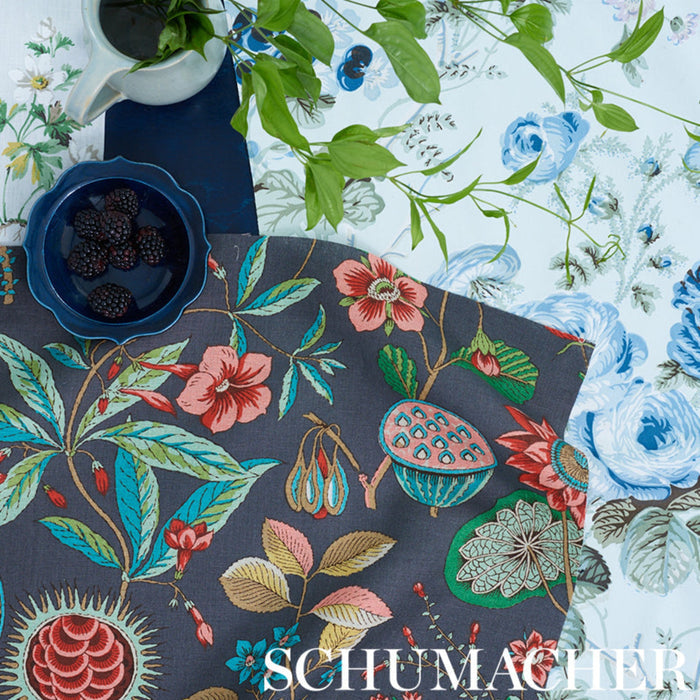 Salisbury Chintz Fabric in Celadon - The Well Appointed House