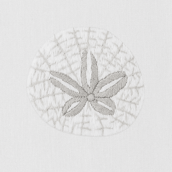 Set of 2 Sand Dollar Design White Cotton Hand Towels - Hand Towels - The Well Appointed House