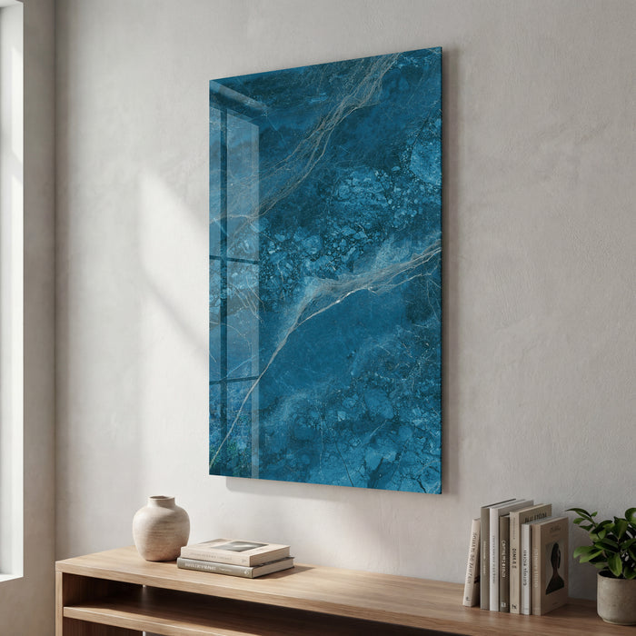 Sapphire Current | Glass Wall Art