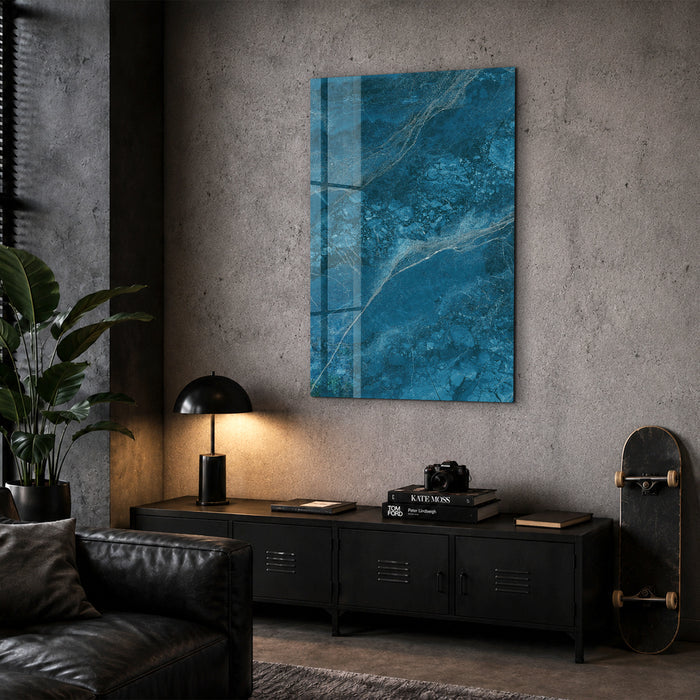Sapphire Current | Glass Wall Art