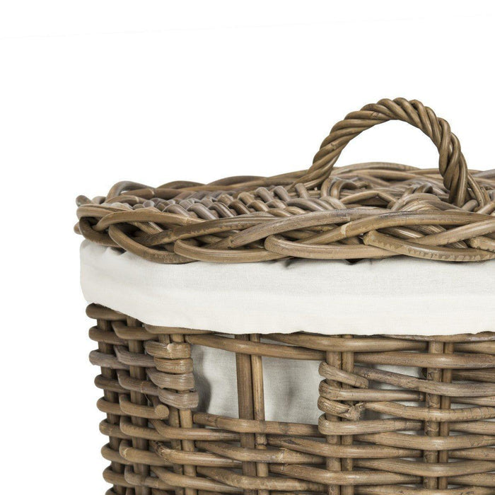Set of Two Round Mahogany Laundry Baskets - Hampers -  The Well Appointed House
