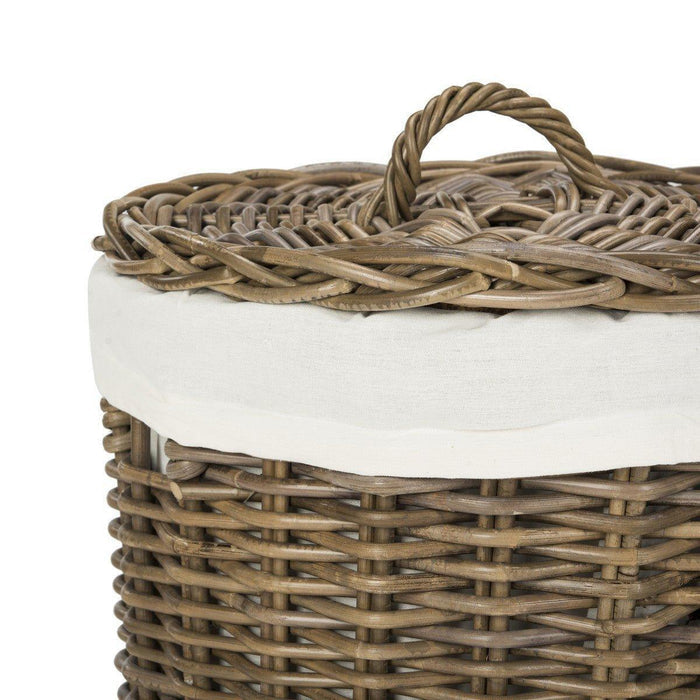 Set of Two Round Mahogany Laundry Baskets - Hampers -  The Well Appointed House