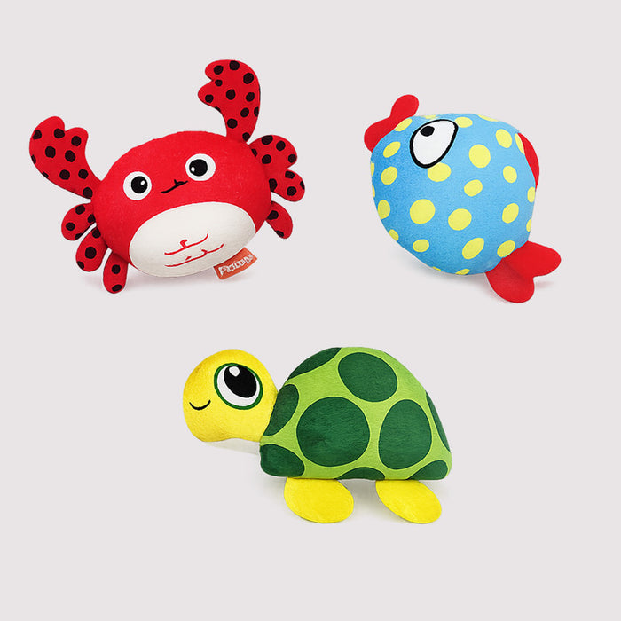 SETX3 PARA PERROS: CANGREJO, TORTUGA, PEZ