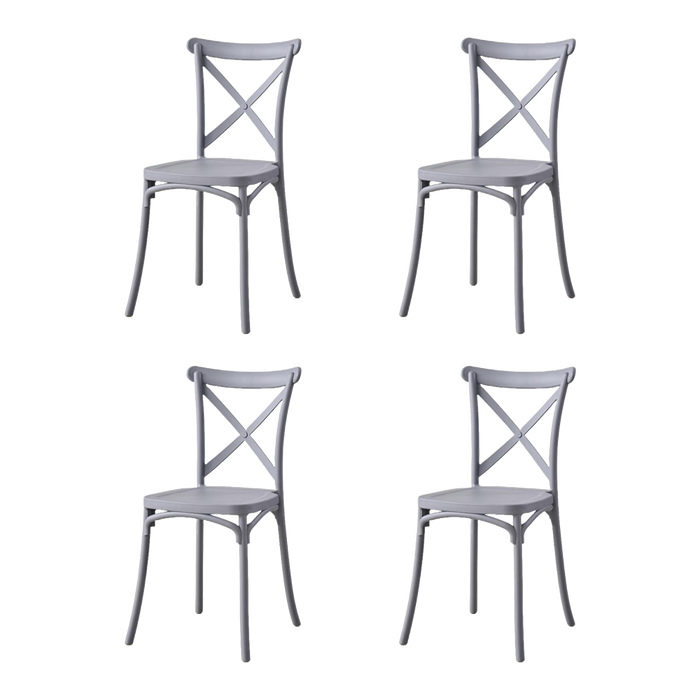 SILLA BETANY, COLOR GRIS OSCURO, CON ESPALDAR Y DISEÑO MINIMALISTA X4