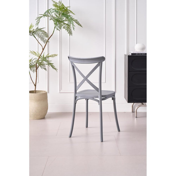 SILLA BETANY, COLOR GRIS OSCURO, CON ESPALDAR Y DISEÑO MINIMALISTA X4