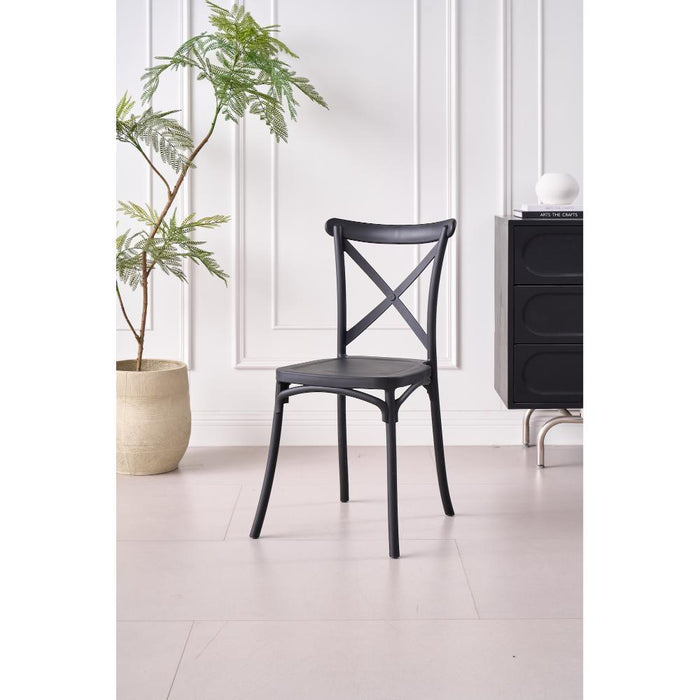 SILLA BETANY, COLOR NEGRO, CON ESPALDAR Y DISEÑO MINIMALISTA X4