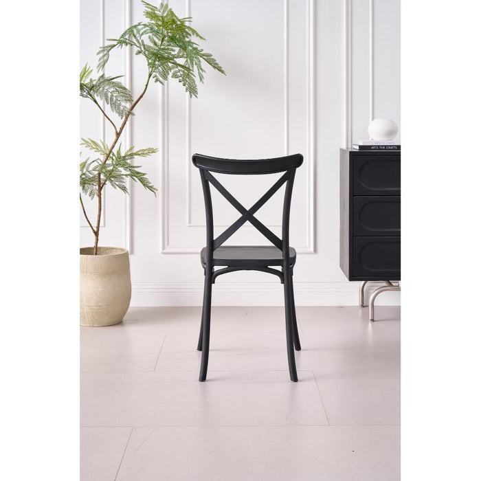 SILLA BETANY, COLOR NEGRO, CON ESPALDAR Y DISEÑO MINIMALISTA X4