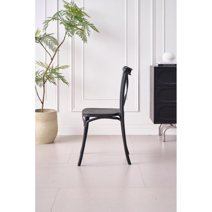 SILLA BETANY, COLOR NEGRO, CON ESPALDAR Y DISEÑO MINIMALISTA X4
