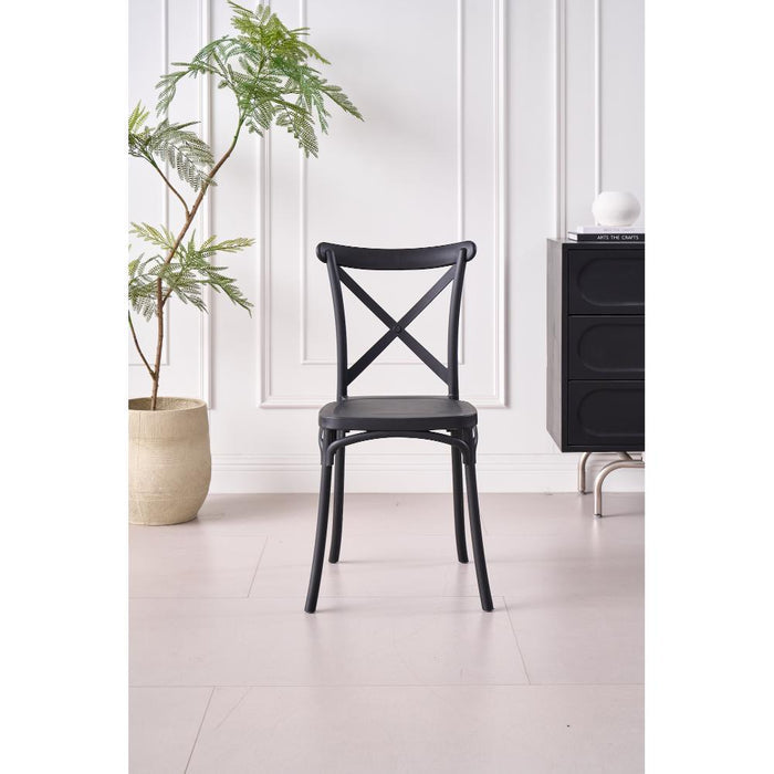 SILLA BETANY, COLOR NEGRO, CON ESPALDAR Y DISEÑO MINIMALISTA X4