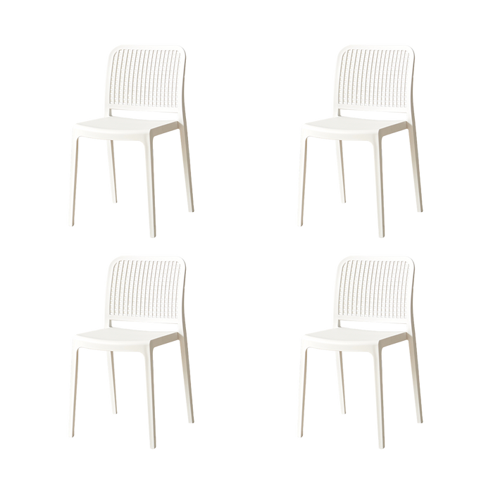 Silla Bronx , Blanco, Con espaldar en cuadrados y diseño minimalista X4
