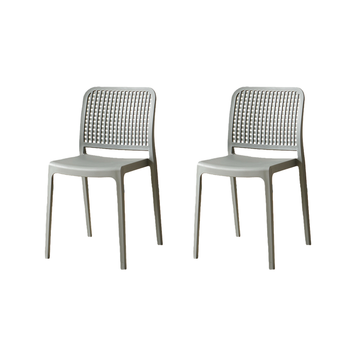Silla Bronx , Gris Oscuro, Con espaldar en cuadrados y diseño minimalista x2