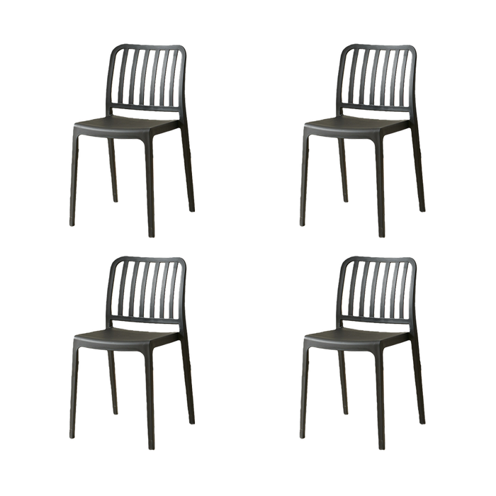 Silla Brooklyn, Negro, Con espaldar en rayas y diseño minimalista X4
