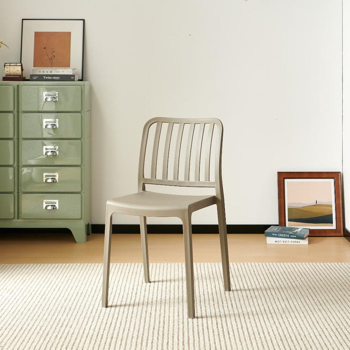 Silla Brooklyn, Taupe , Con Con espaldar en rayas y diseño minimalista
