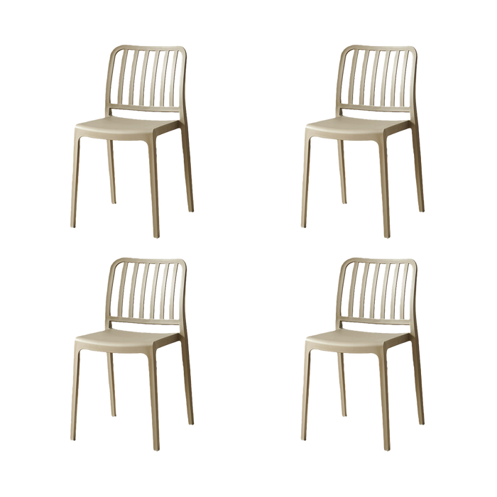 Silla Brooklyn, Taupe, Con espaldar en rayas y diseño minimalista  X4