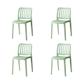 Silla Brooklyn, Verde, Con espaldar en rayas y diseño minimalista X4