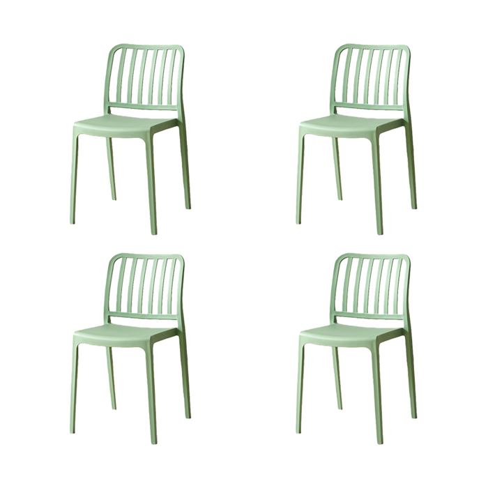 Silla Brooklyn, Verde, Con espaldar en rayas y diseño minimalista X4