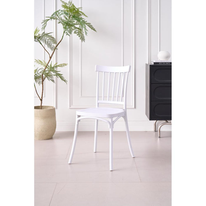 SILLA CLAUS, COLOR BLANCO, CON ESPALDAR Y DISEÑO MINIMALISTA X2