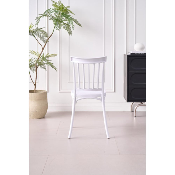 SILLA CLAUS, COLOR BLANCO, CON ESPALDAR Y DISEÑO MINIMALISTA X2