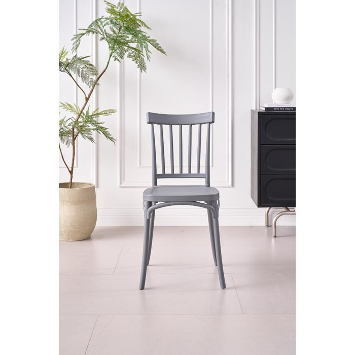 SILLA CLAUS, COLOR GRIS OSCURO, CON ESPALDAR Y DISEÑO MINIMALISTA X2
