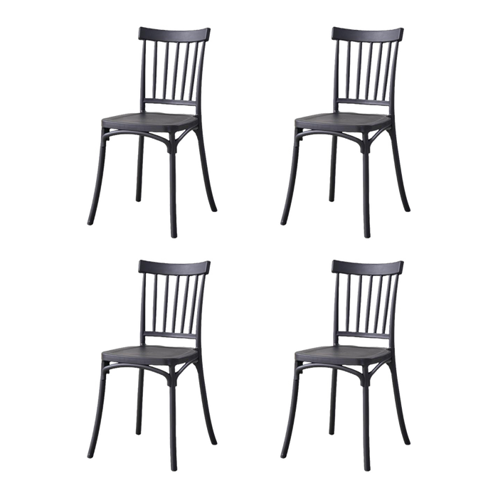 SILLA CLAUS, COLOR NEGRO, CON ESPALDAR Y DISEÑO MINIMALISTA X4
