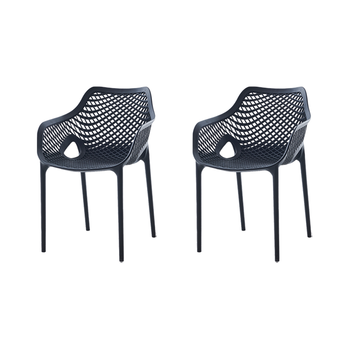 Silla con Brazos Miame, Negro, con espaldar y diseño moderno X2