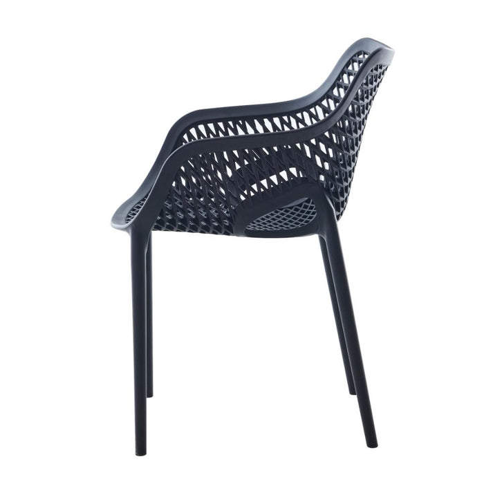Silla con Brazos Miame, Negro, con espaldar y diseño moderno