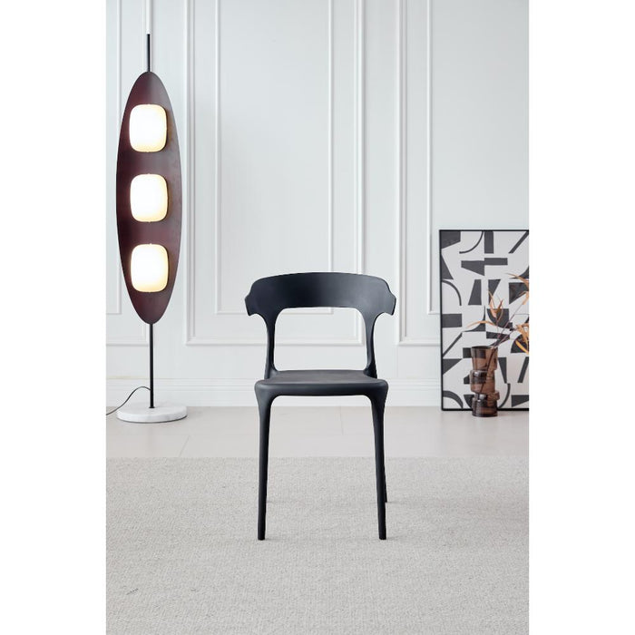 SILLA ELENA, COLOR NEGRO, CON ESPALDAR Y DISEÑO MODERNO