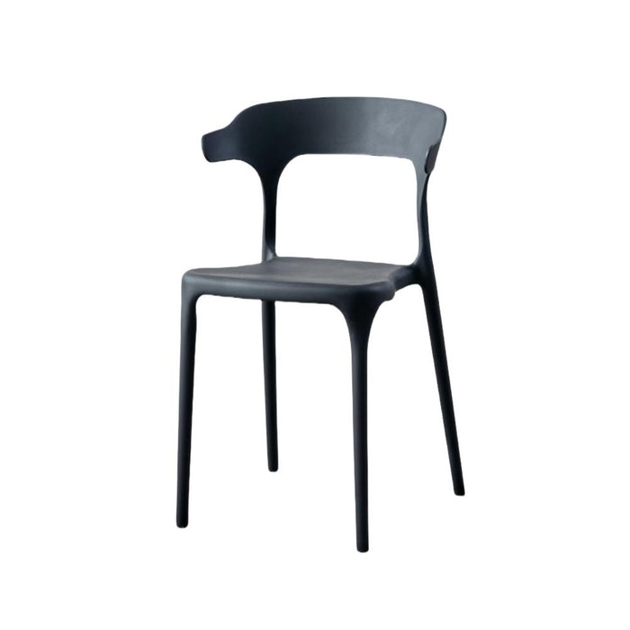 SILLA ELENA, COLOR NEGRO, CON ESPALDAR Y DISEÑO MODERNO