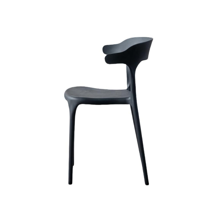 SILLA ELENA, COLOR NEGRO, CON ESPALDAR Y DISEÑO MODERNO