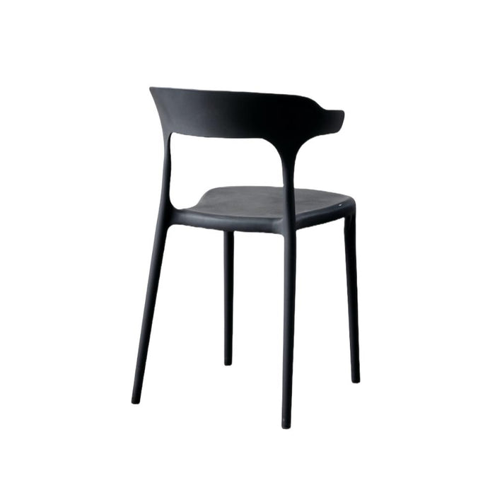 SILLA ELENA, COLOR NEGRO, CON ESPALDAR Y DISEÑO MODERNO