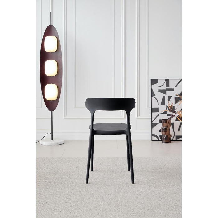 SILLA ELENA, COLOR NEGRO, CON ESPALDAR Y DISEÑO MODERNO