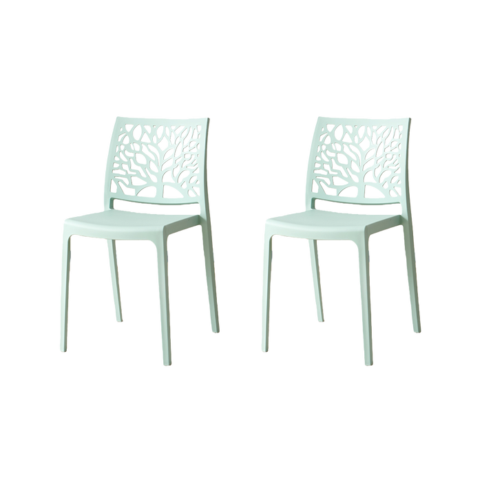 Silla Harlem, Azul Claro, Con espaldar en forma de árbol y diseño minimalista X2