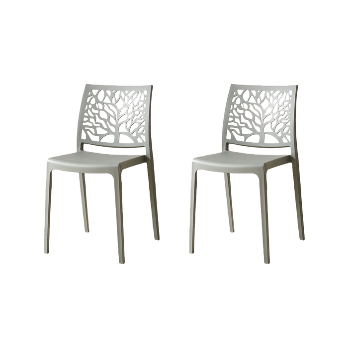Silla Harlem, Gris Oscuro, Con espaldar en forma de árbol y diseño minimalista X2