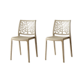 Silla Harlem, Taupe, Con espaldar en forma de árbol y diseño minimalista X2