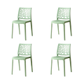 Silla Harlem, Verde, Con espaldar en forma de árbol y diseño minimalista X4