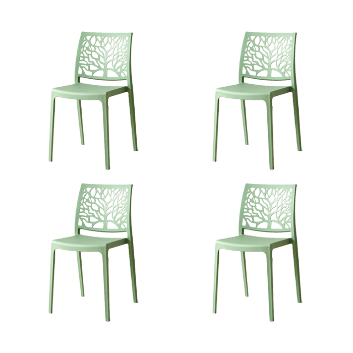 Silla Harlem, Verde, Con espaldar en forma de árbol y diseño minimalista X4
