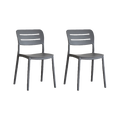 Silla Harriman, Gris Oscuro, Con medio espaldar y diseño minimalista X2